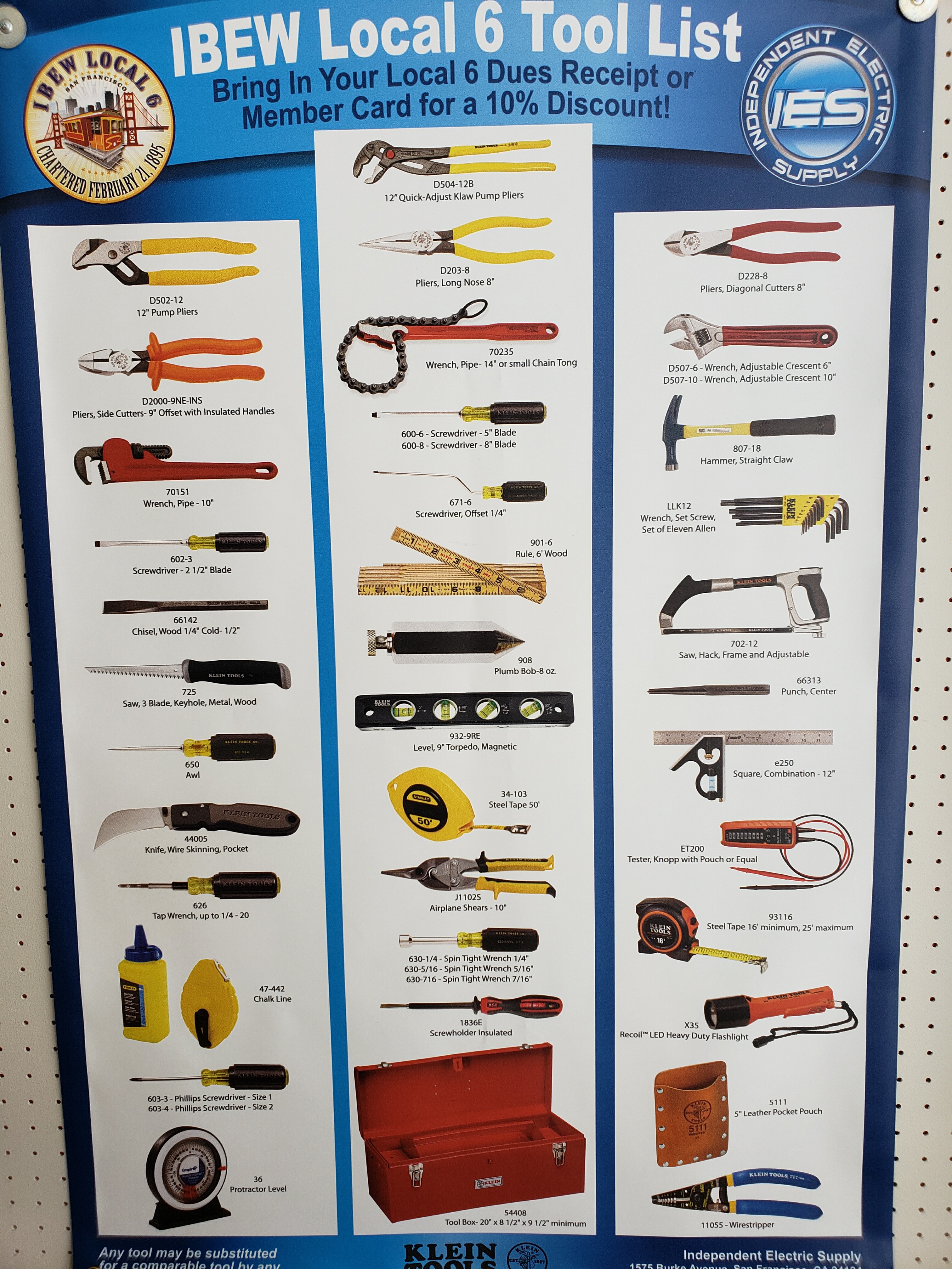 electrician tool kit list